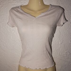 Art Class White Ruffle Babytee Top